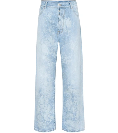 Ben Taverniti Unravel Project Mottle Wide-leg Jeans In Blue