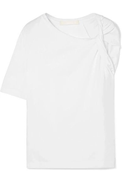 Dion Lee Twist-front Cotton-jersey T-shirt In White