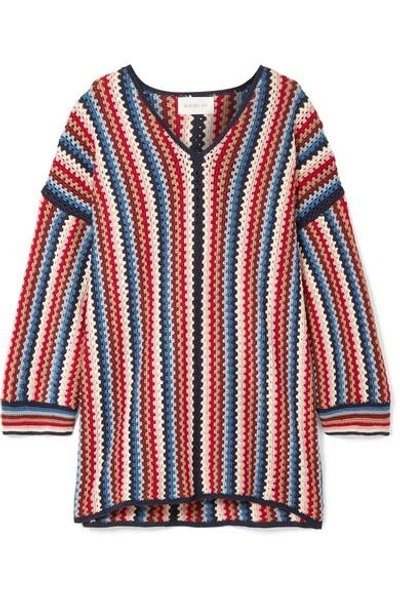 Eleven Six Marlina Crocheted Pima Cotton Tunic In Red