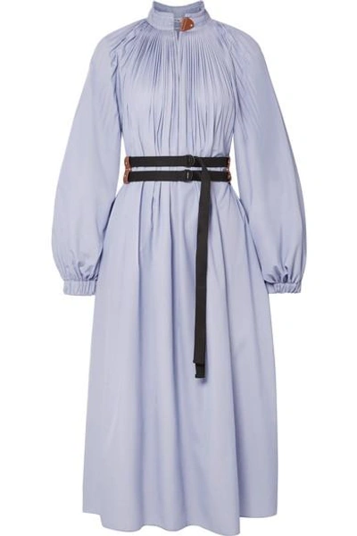 Tibi Blue/white Multi Isabelle Shirting Edwardian Dress