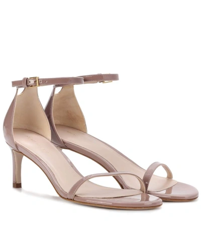 Stuart Weitzman Nudistsong 45 Patent Leather Sandals In Pink
