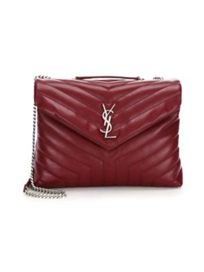 Saint Laurent Medium Lou Lou Leather Chain Flap Shoulder Bag In Sandlewood