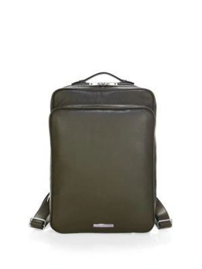 Skits Cambridge Pebble Grain Leather Tech Backpack In Olive