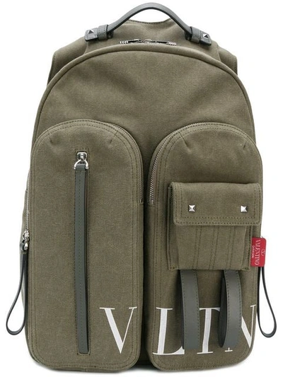 Valentino Garavani Garavani Canvas Military Backpack - Green