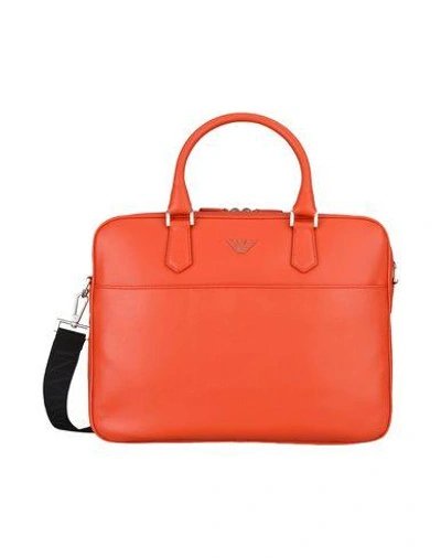 Emporio Armani Work Bag In Orange