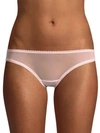 On Gossamer Women's Solid Mesh Bikini Panties In Blush