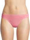 On Gossamer Low Rise Mesh Hip-g Thong In Strawberry