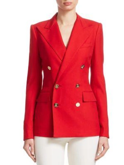Ralph Lauren Camden Double-breasted Jacket In Red