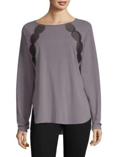 Nancy Rose Performance Fitz Cotton Pullover In Steel Grey