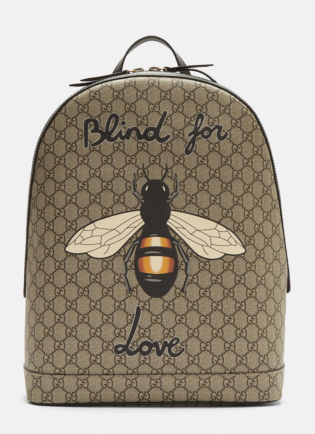 Gucci Bee Print Gg Supreme Backpack In Brown | ModeSens