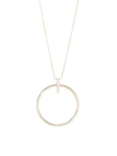 Zoë Chicco Women's Pavé Diamond Gold Hoop Pendant Necklace In Yellow Gold