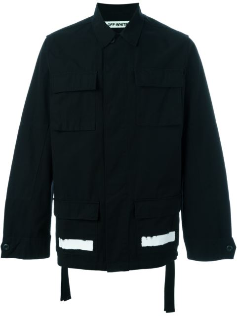 Off-white Black Brushed Diagonals Sahariana Jacket | ModeSens