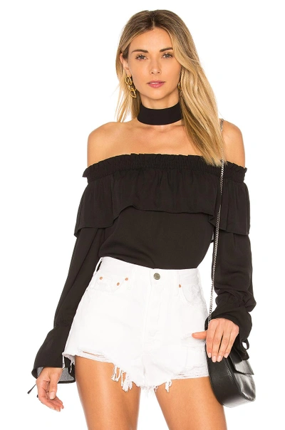 By The Way. Olive Off Shoulder Top In Black