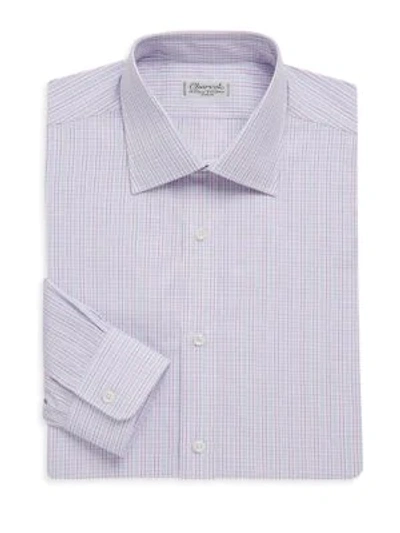 Charvet Regular-fit Plaid Cotton Dress Shirt In Pink