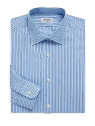 Charvet Regular-fit Stripe Cotton Dress Shirt In Blue