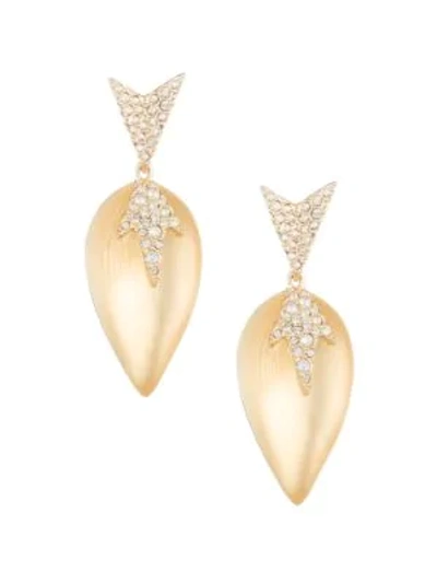 Alexis Bittar 10k Gold Lucite Crystal Drop Earrings In Yellow Gold