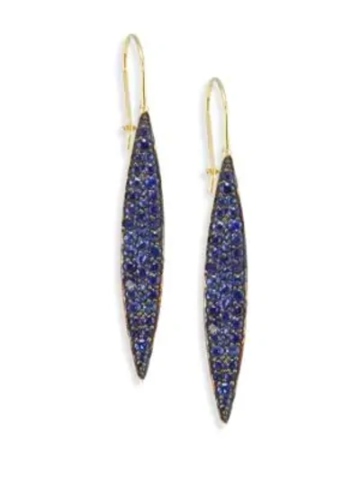 Ila Odette Blue Sapphire & 14k Yellow Gold Drop Earrings