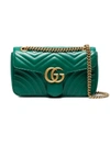 Gucci Gg Marmont Small Quilted-leather Shoulder Bag In Emerald Green