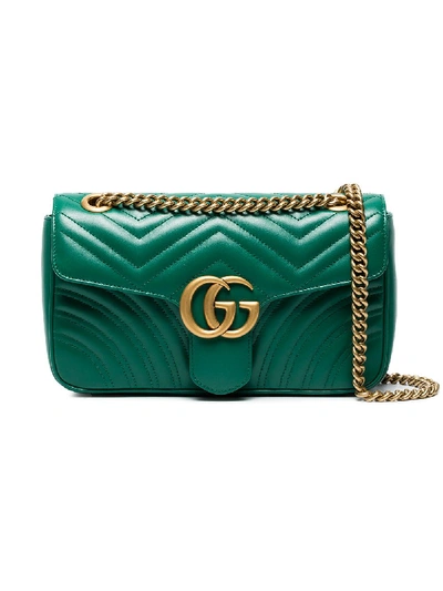 Gucci Gg Marmont Small Quilted-leather Shoulder Bag In Emerald Green