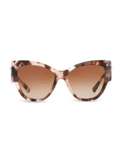 Valentino 55mm Butterfly Sunglasses In Pink Havana