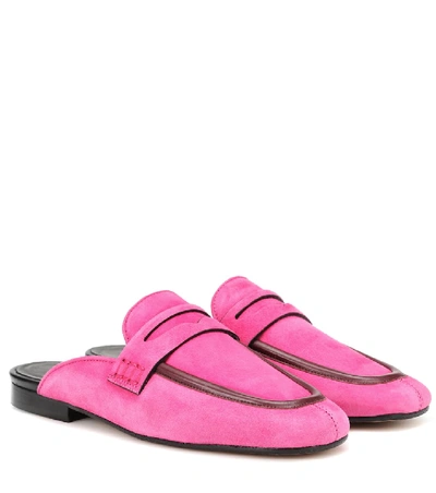 Isabel Marant Suede Follar Loafers In Fucsia