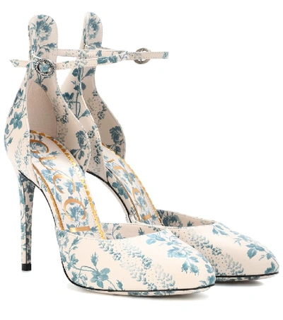 GUCCI FLORAL-PRINTED LEATHER PUMPS P00312784-9