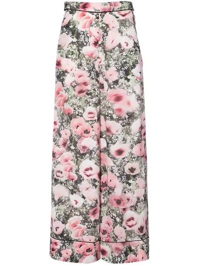 Fleur Du Mal Floral-print Silk-crepe Pyjama Trousers In Poppy Print