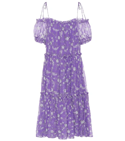 Ulla Johnson Sierra Floral-printed Silk Midi Dress In Purple