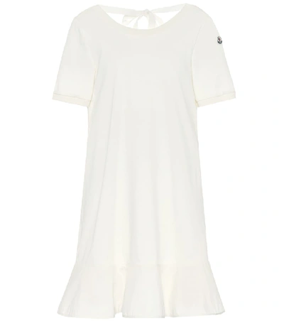 Moncler Cotton Dress With Self-tie Fastening In White