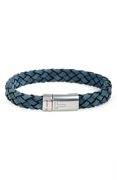 Ted Baker Runfast Woven Leather Bracelet In Navy ModeSens