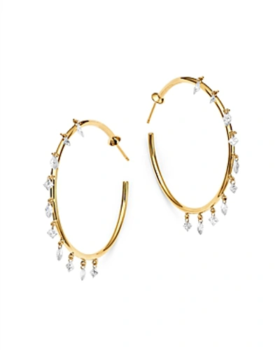 Aerodiamonds 18k Yellow Gold Camille 10-stone Diamond Hoop Earrings In White/gold