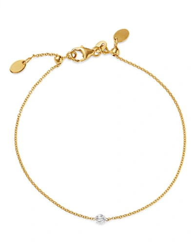 Aerodiamonds 18k Yellow Gold Solo Diamond Bracelet In White/gold