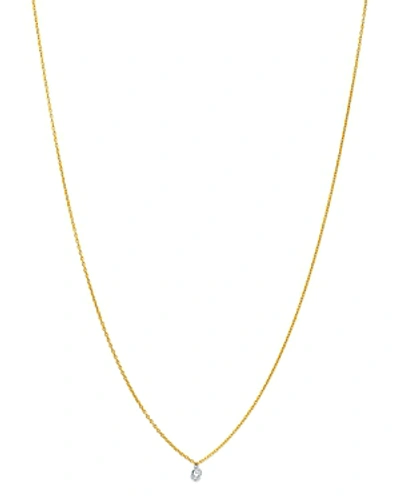 Aerodiamonds 18k Yellow Gold Solo Round Diamond Fringe Necklace, 18 In White/gold