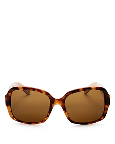 Kate Spade New York Women's Annora Polarized Rectangle Sunglasses, 54mm In Honey Havana Beige/brown Polarized
