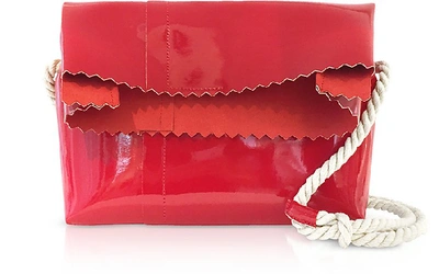 Mm6 Maison Margiela Mm6 Maison Martin Margiela Red Patent Leather Foldover Shoulder Bag