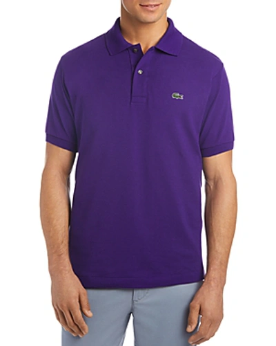 Lacoste Short Sleeve Pique Polo Shirt - Classic Fit In Samui Purple