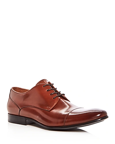 Kenneth Cole Men's Leisure Time Leather Cap Toe Oxfords In Cognac