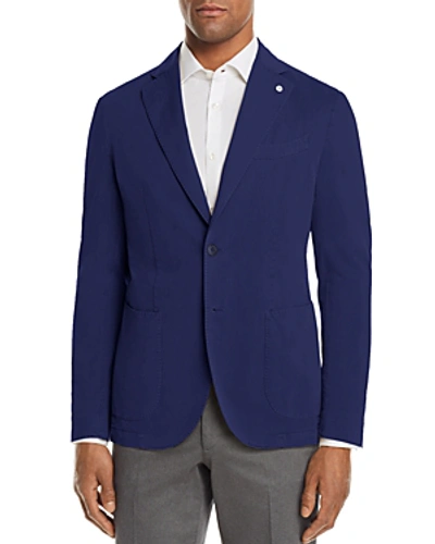 Lbm Garment Dyed Cotton Slim Fit Sport Coat In Blue