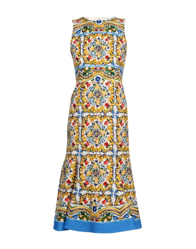 Dolce & Gabbana Knee-length Dress In Yellow