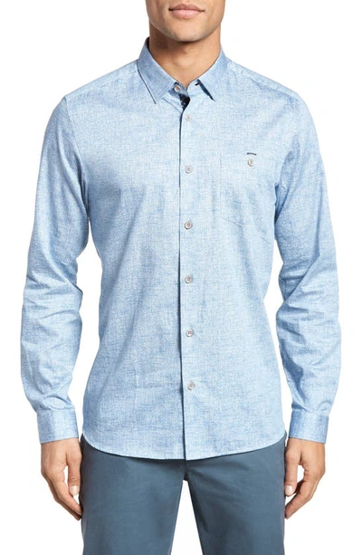 Ted Baker Bookin Trim Fit Sport Shirt In Blue