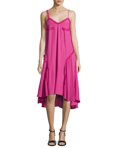 Cedric Charlier Ruffled Crepe Cami Dress In Pink