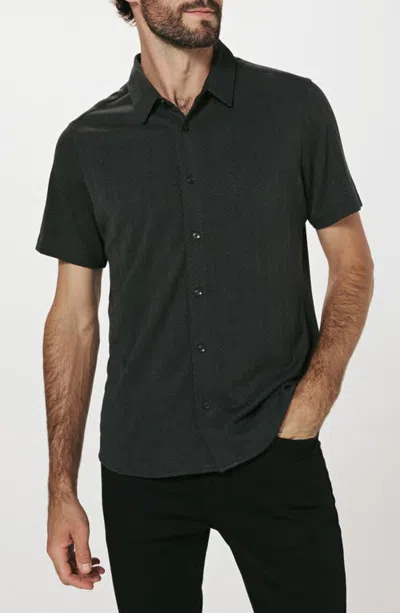 7 Diamonds Napoli Short Sleeve Stretch Shirt In Black