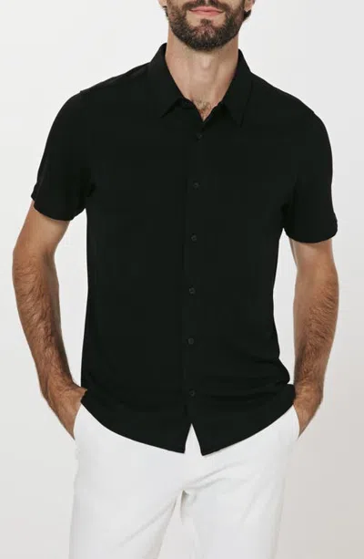 7 Diamonds Napoli Short Sleeve Stretch Shirt In Black