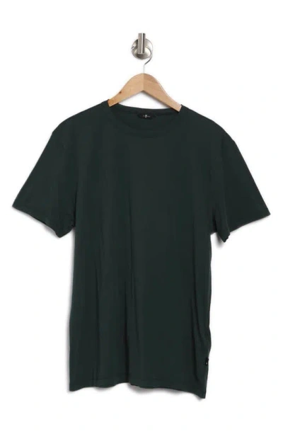 7 For All Mankind Feather Weight Crewneck T-shirt In Hunter Green