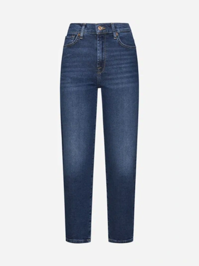 7 For All Mankind Malia Luxe Vintage Deep Soul Jeans In Dark Blue