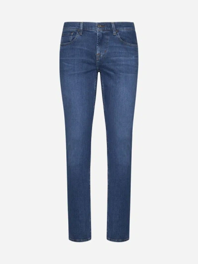7 For All Mankind Slimmy Tapered Stretch Tek Connected Jeans In Mid Blue