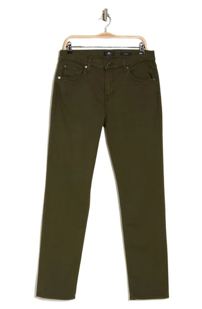 7 For All Mankind Squiggle Slim Fit Pants In Olive