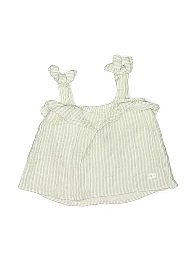 Pre-owned 7 For All Mankind Babies' Tank Top Green Ruffles Neckline Tops