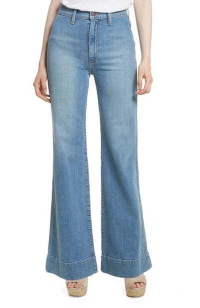 Ao.la Gorgeous High-rise Wide-leg Jeans W/ Rainbow Pockets In Sweet Emotion