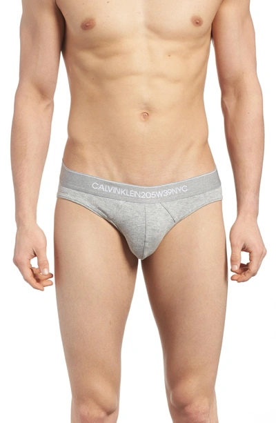 Calvin Klein Contour Pouch Cotton Briefs In Heather Grey